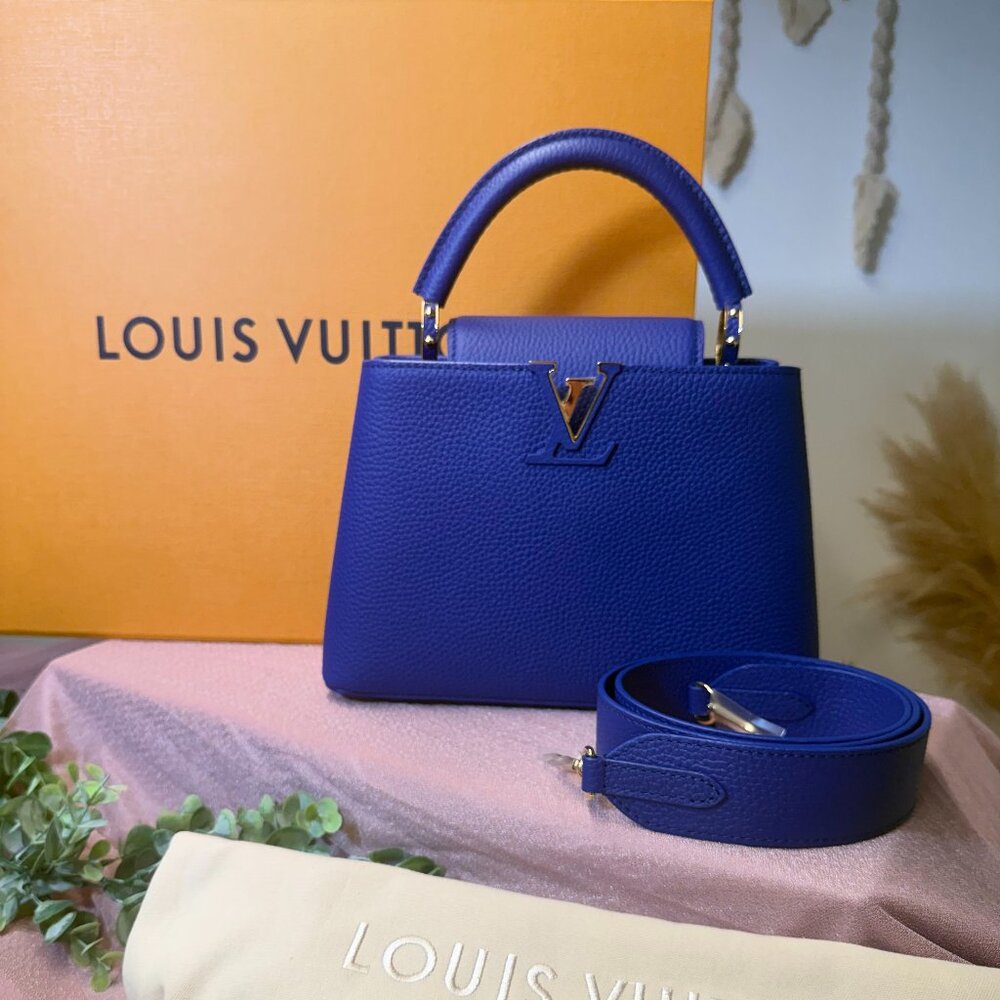 SOLD - NWT Louis Vuitton Capucines BB Smalt Blue Taurillon Leather Bag